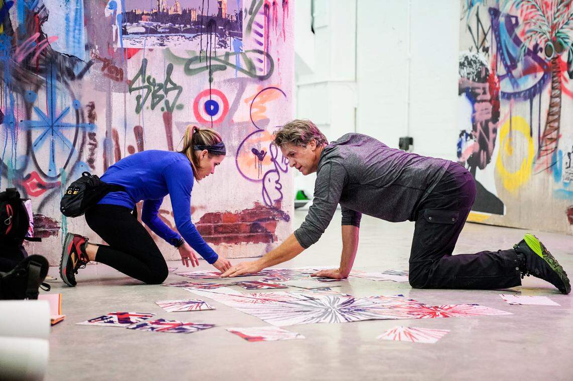 Kim Holderness and Penn Holderness in the Season 33 premiere of “The Amazing Race” on CBS.