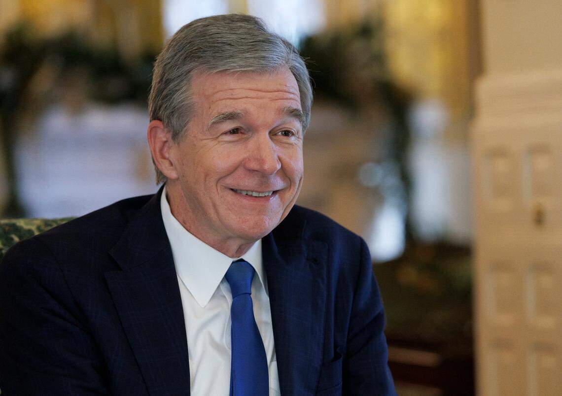 Gov. Roy Cooper speaks at the Executive Mansion in 2024. Cooper is expected to announce his candidacy for U.S. Senate on July 28.