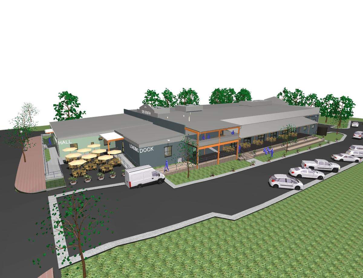 A rendering of a planned Loading Dock coworking space in downtown Wake Forest.