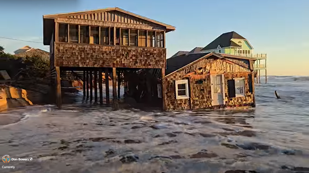 Photographer Don Bowers posted video of the latest home to fall on North Carolina’s Outer Banks, at 46006 Cottage Avenue in Buxton. 