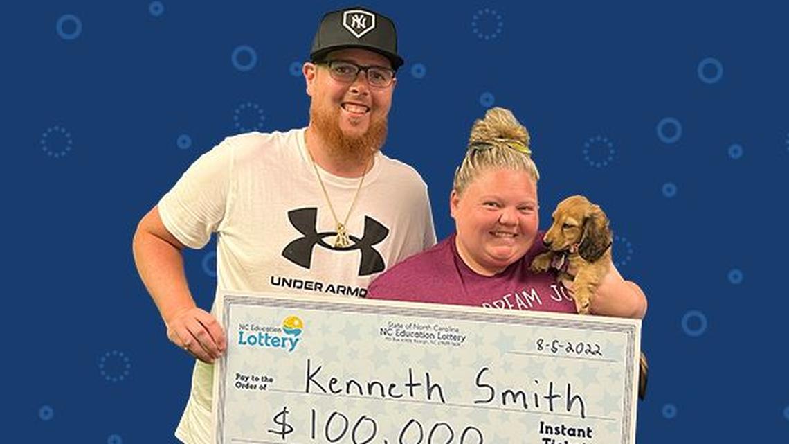 Kenneth Smith won a $100,000 lottery prize while on a trip to the beach in Calabash, North Carolina, with his wife.