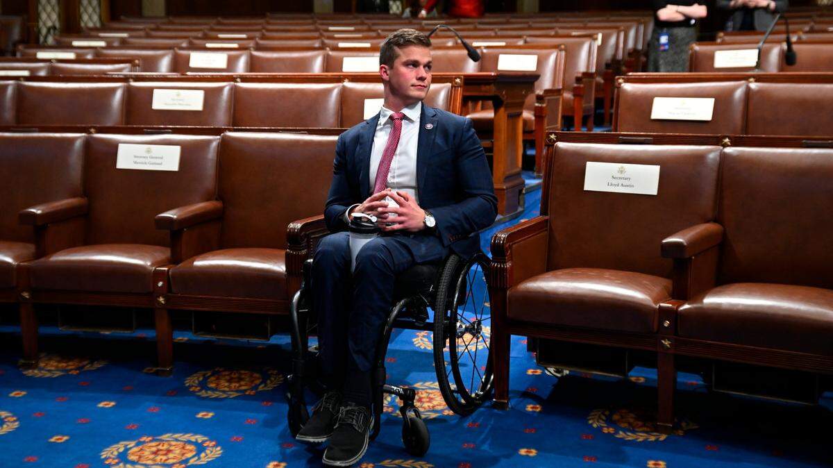 Rep. Madison Cawthorn, R-N.C., arrives in the chamber of the House of Representatives before the State of the Union address by President Joe Biden to a joint session of Congress at the Capitol, Tuesday, March 1, 2022, in Washington.