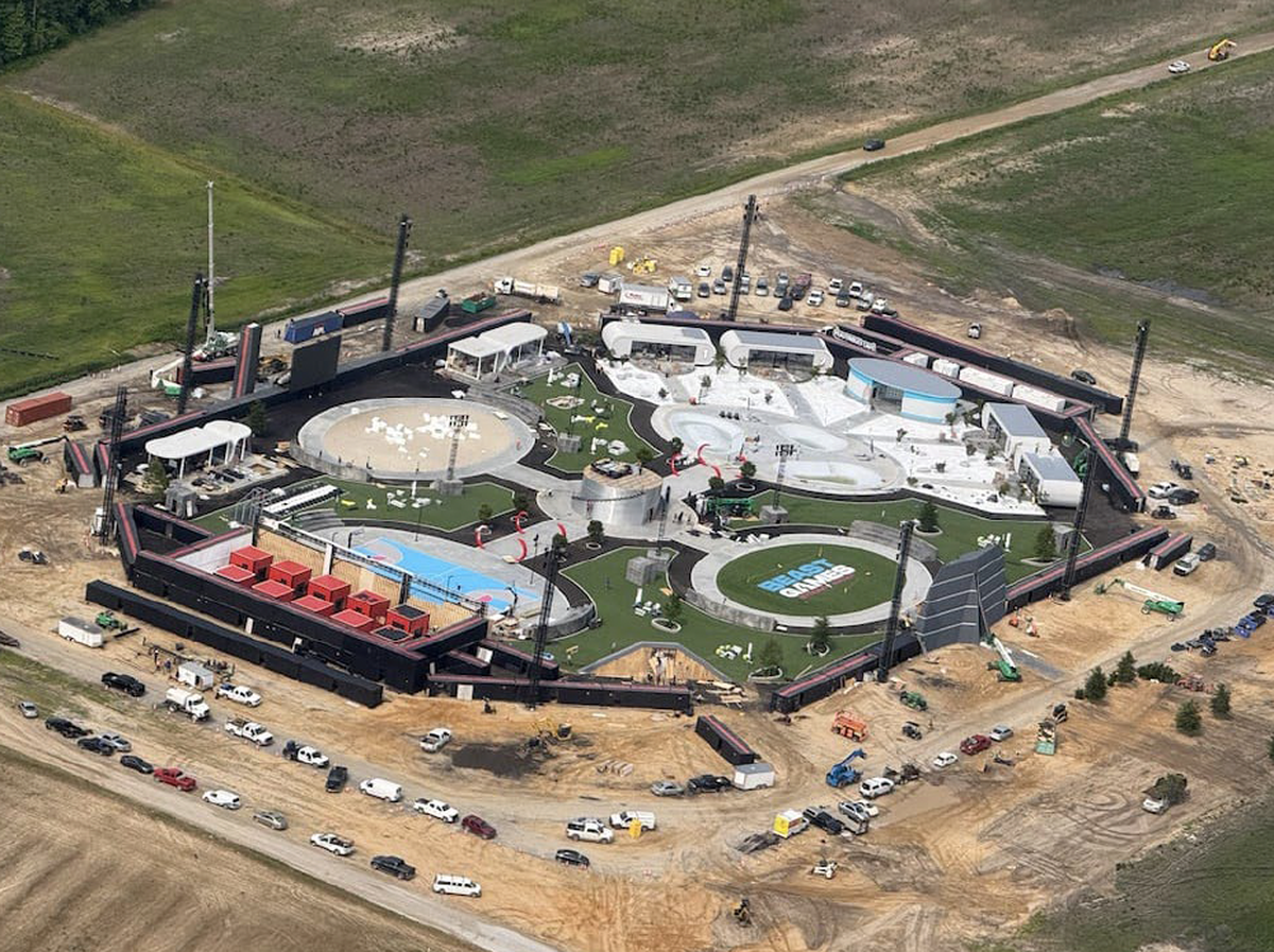 An aerial shot of a Beast Games Season 2 campus, emailed between N.C. Commerce officials in June and provided to The News & Observer through a public records request.