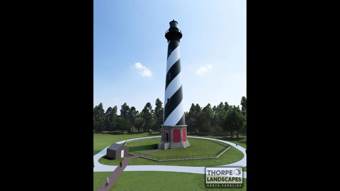 The octagonal fence of stone and iron that once surrounded nation’s tallest brick lighthouse is being restored, and will include pieces of the original fence found buried on Hatteras Island.