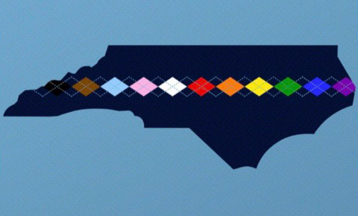 A screenshot of the graphic used in @goheels’ now-deleted Pride post.