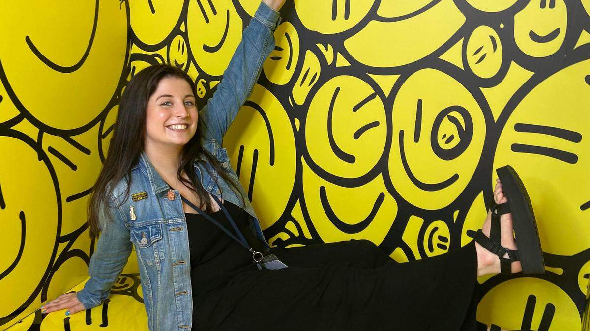 Author Sara Pequeño at the Original Selfie Museum in Raleigh, photographed by their staff.