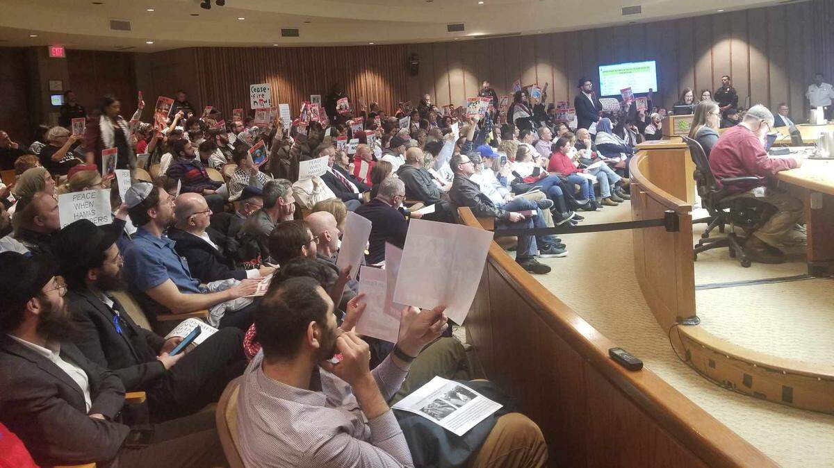 Anti-war speakers disrupt Raleigh City Council meeting, forcing early adjournment