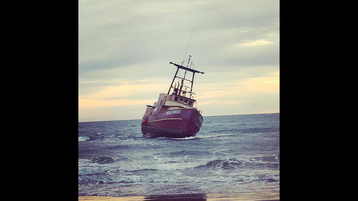 The U.S. Coast Guard reported Sunday that the 72-foot scallop boat became grounded Sunday morning, and now sits precariously close to the navigational channel, making it a danger to mariners.