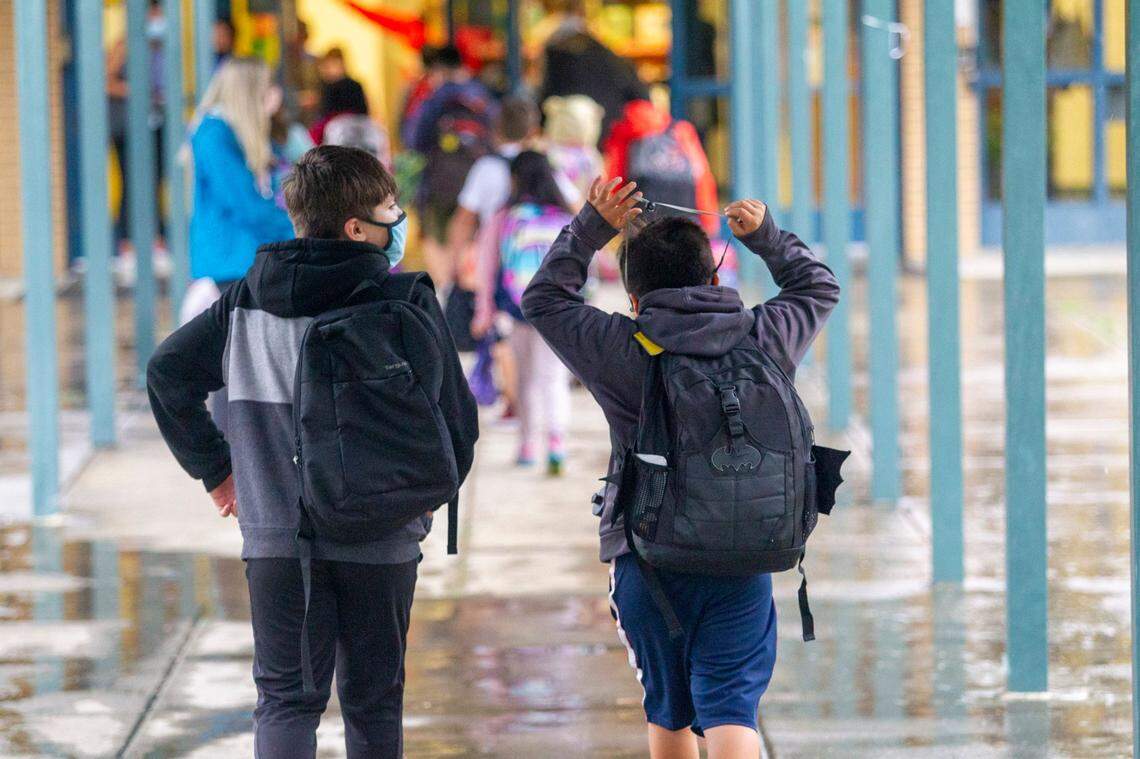 Hundreds of students returned to in-person learning as Salem Elementary School in Apex started its year-round school year Thursday, July 8, 2021.