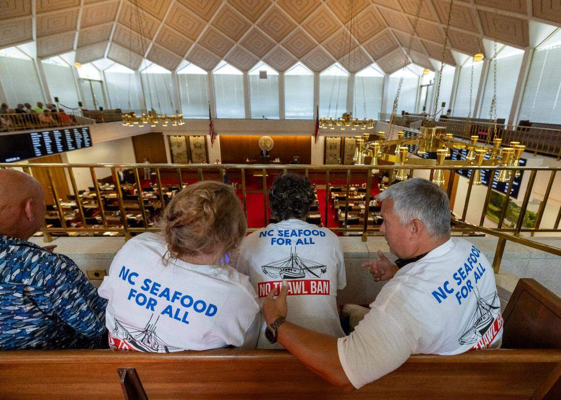 Deborah Swaney McKnight, Ray Swaney III and Ray Swaney Jr. were among the hundreds in the commercial fishing industry who came to Raleigh to fight against the trawling ban.