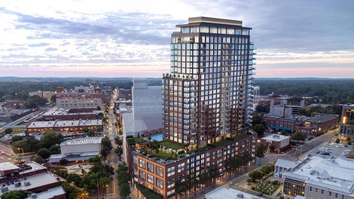 The Novus, a new, 27-story tower in downtown Durham, will include ground-floor retail along with residential spaces to rent and own.