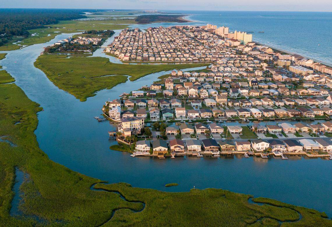 Homes along the canals of Hog Inlet in the Cherry Grove section of North Myrtle Beach. Aug. 11, 2021.