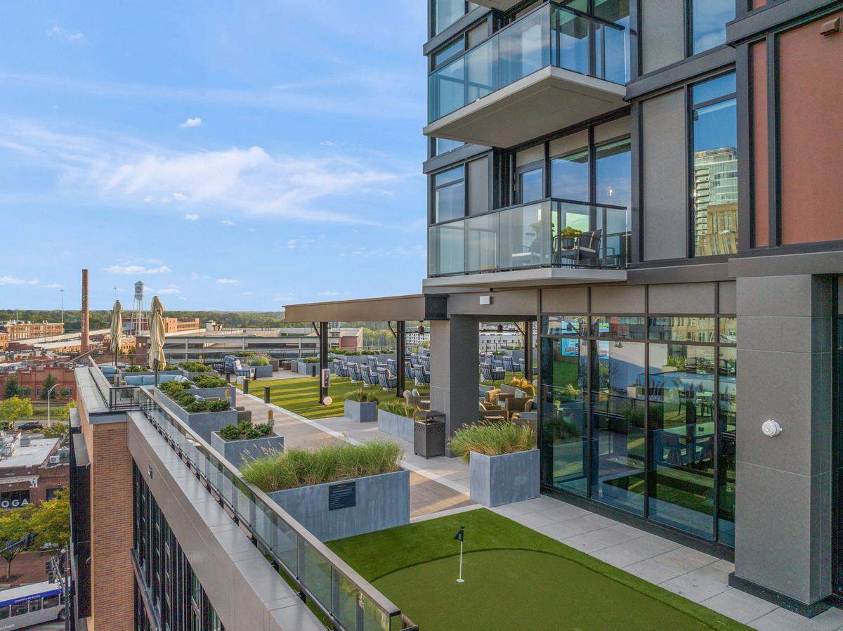 A view of the amenities at The Novus at 400 W. Main St. in Durham.