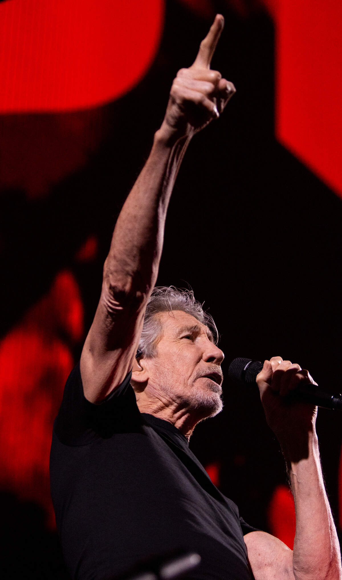 Roger Waters in concert at Raleigh, N.C.’s PNC Arena, Thursday night, Aug. 18, 2022 in a show that featured 20 Pink Floyd and Waters songs including “Comfortably Numb” and “Wish You Were Here”.