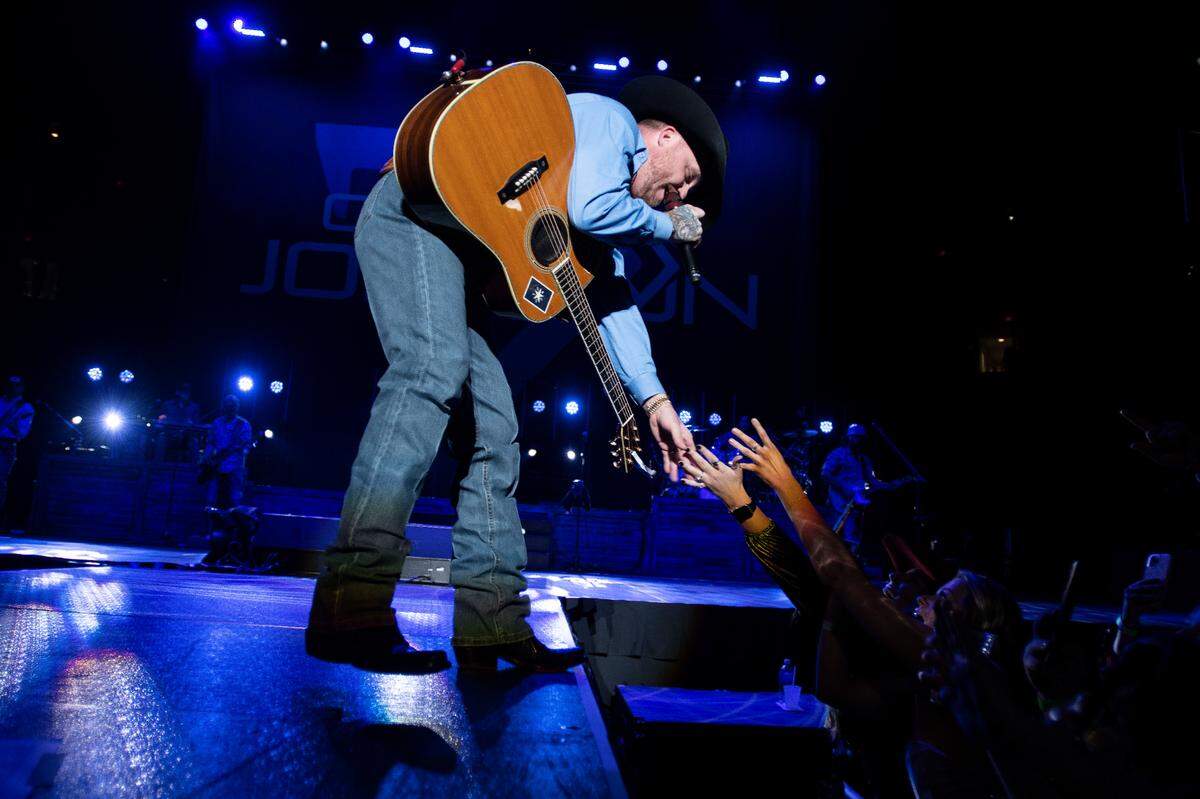 Cody Johnson in concert with Randy Houser at Raleigh, N.C.’s PNC Arena, Saturday night, Jan. 28, 2023.