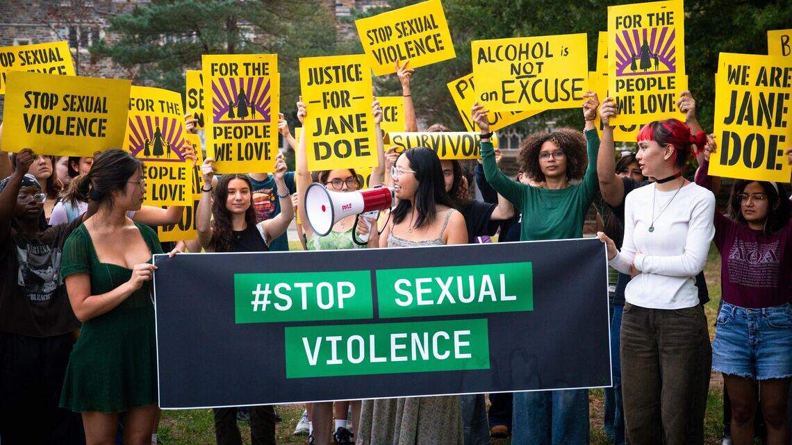 Duke students protest over Cornell Seven case. The school is keeping media out.