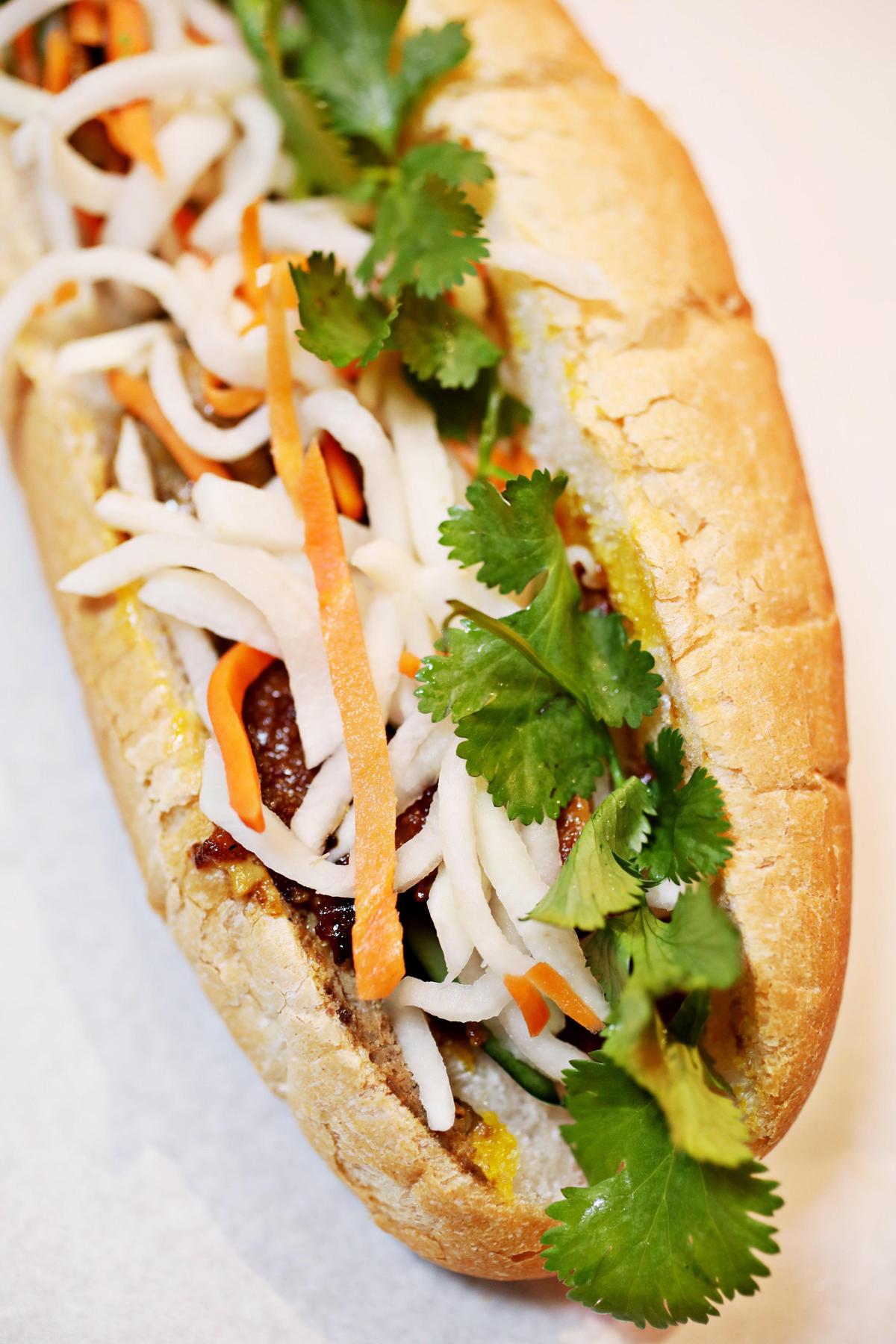 MKG’s grilled pork banh mi at Morgan Street Food Hall in downtown Raleigh.