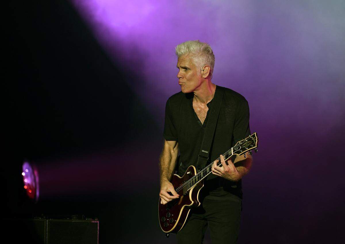 Matchbox 20’s Kyle Cook at Raleigh, N.C.’s Coastal Credit Union Music Park at Walnut Creek, Wednesday night, July 12, 2023.