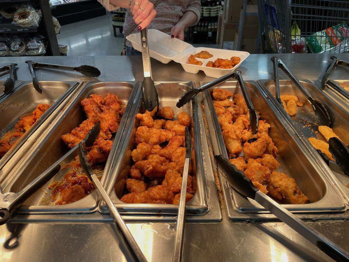 The Food Lion on Falls of Neuse Road offers customers a wing bar for $9.99 per pound.