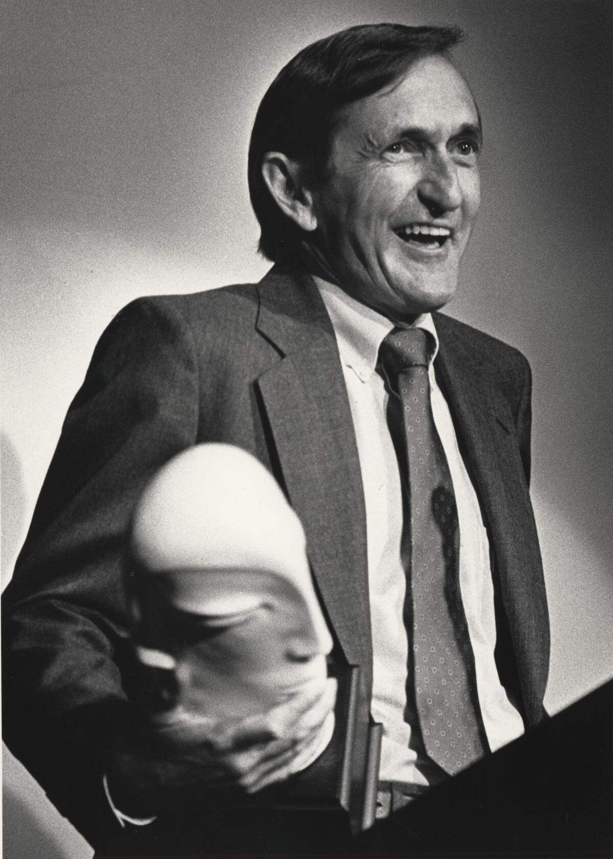 Dennis Rogers with the RLT Cantey Award 1988, the best actor award at Raleigh Little Theater for the role of Norman Thayer in “On Golden Pond”