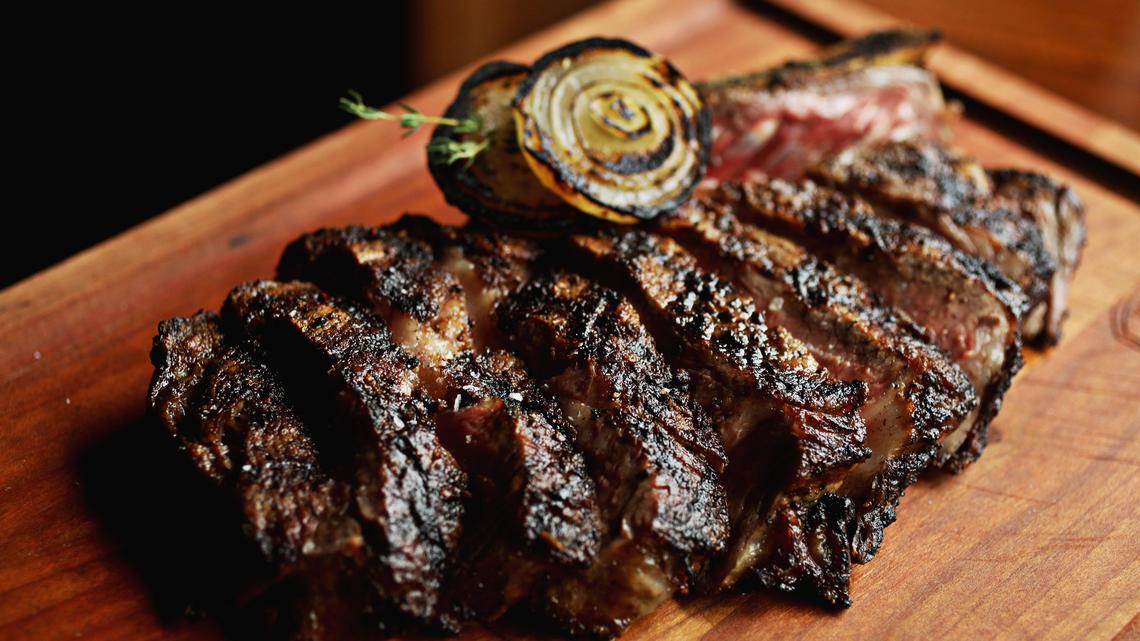 Oak Steakhouse in downtown Raleigh serves a bone-in USDA Prime rib-eye that will set you back upwards of $80, but itÕs a 32-ounce slab that will easily satisfy two ravenous carnivores.