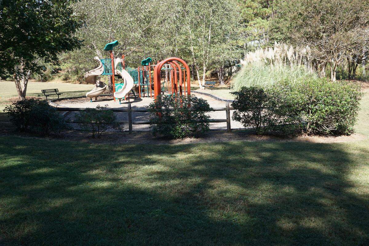 The children’s playground at the White Oak Greenway, just across from the Taylor Family YMCA, on the 6 acre plot of land that George McDowell hopes to plant plenty of shade trees on.