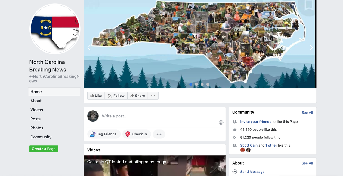 North Carolina Breaking News Facebook page.