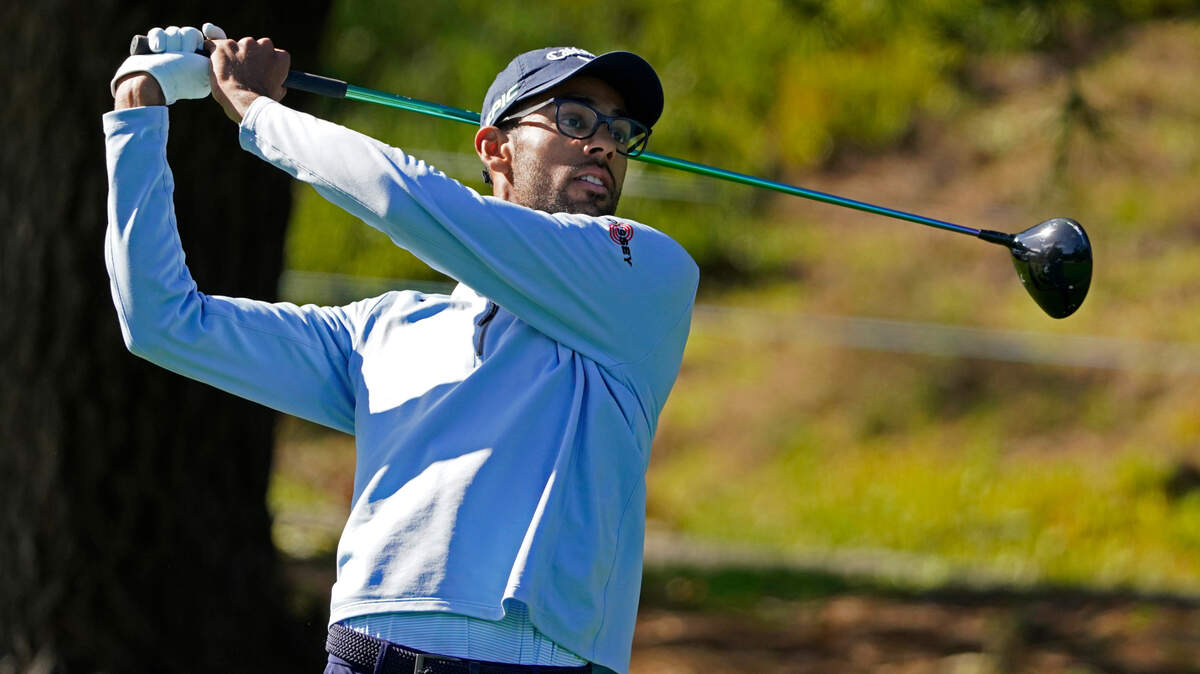 Akshay Bhatia of Wake Forest, a winner on the Korn Ferry Tour this year, is competing in the Rex Hospital Open at Country Club at Wakefield Plantation. (AP Photo/Eric Risberg)