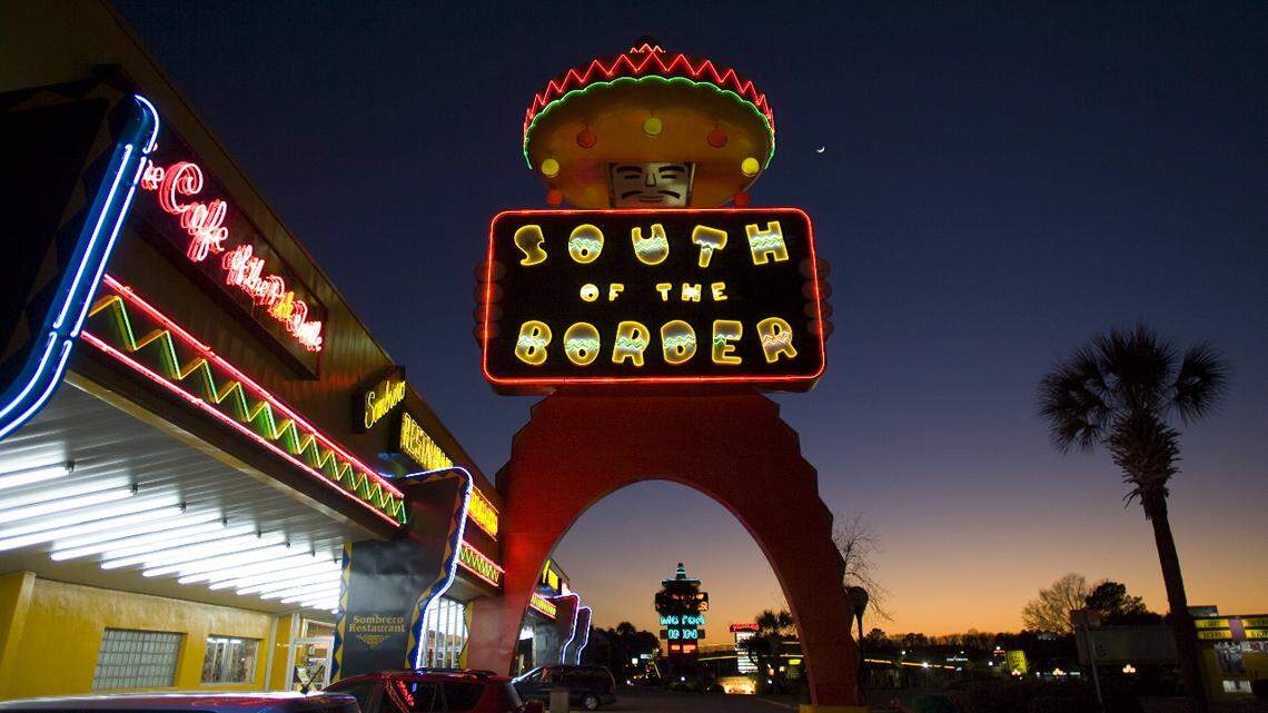 South of the Border's Pedro stands tall on Interstate 95 near the border between South Carolina and North Carolina in a 2010 photo. Parts of the roadside attraction are now for sale. 