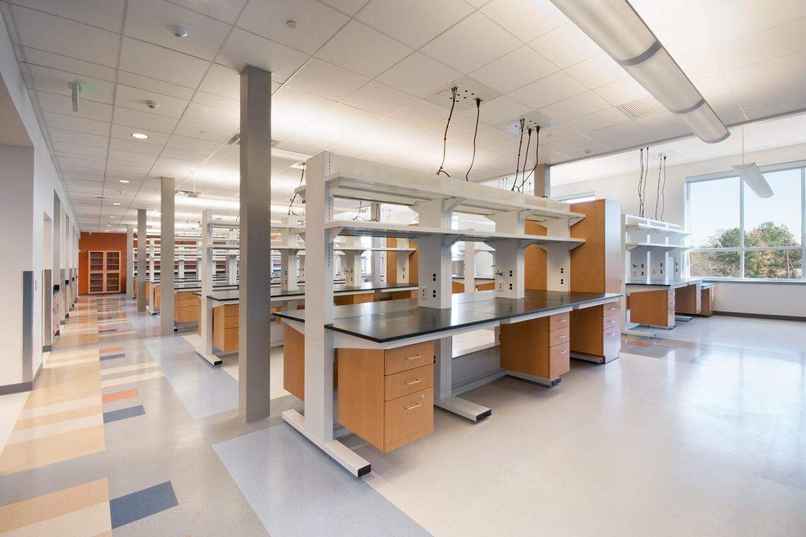 Wet labs inside The Carmichael Building in Durham.
