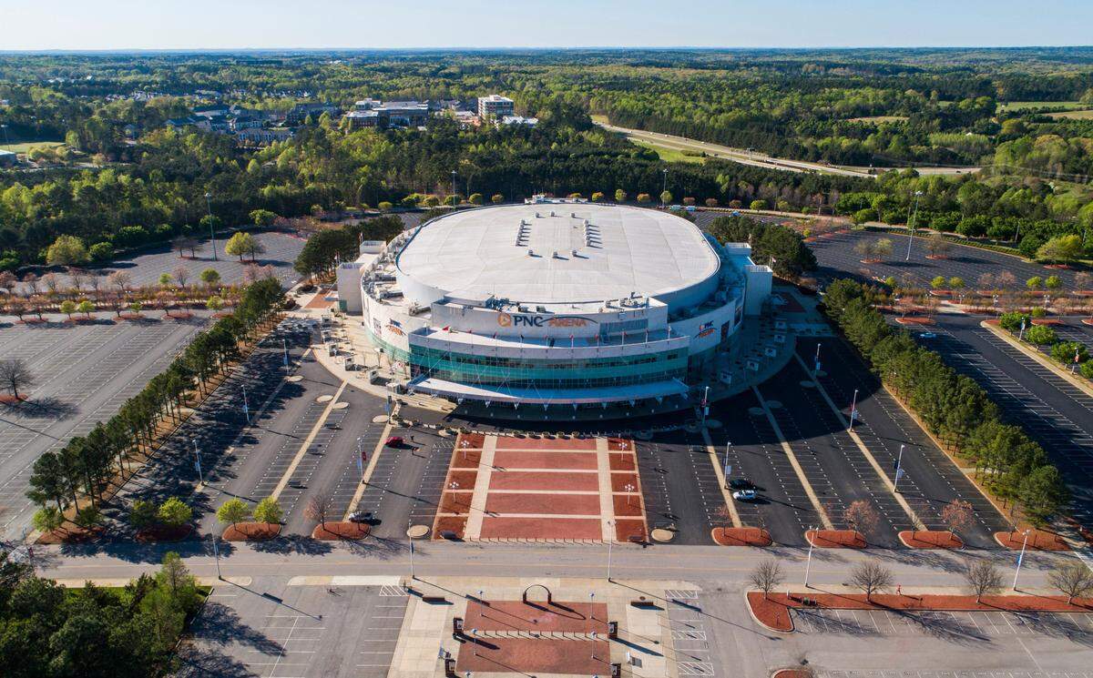 PNC Arena, photographed in April 2020.
