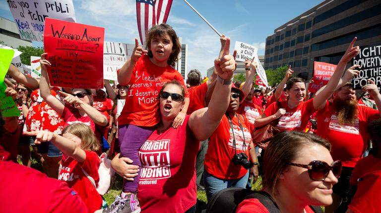 NC teachers are protesting again in Raleigh. Follow today’s May Day march, rally