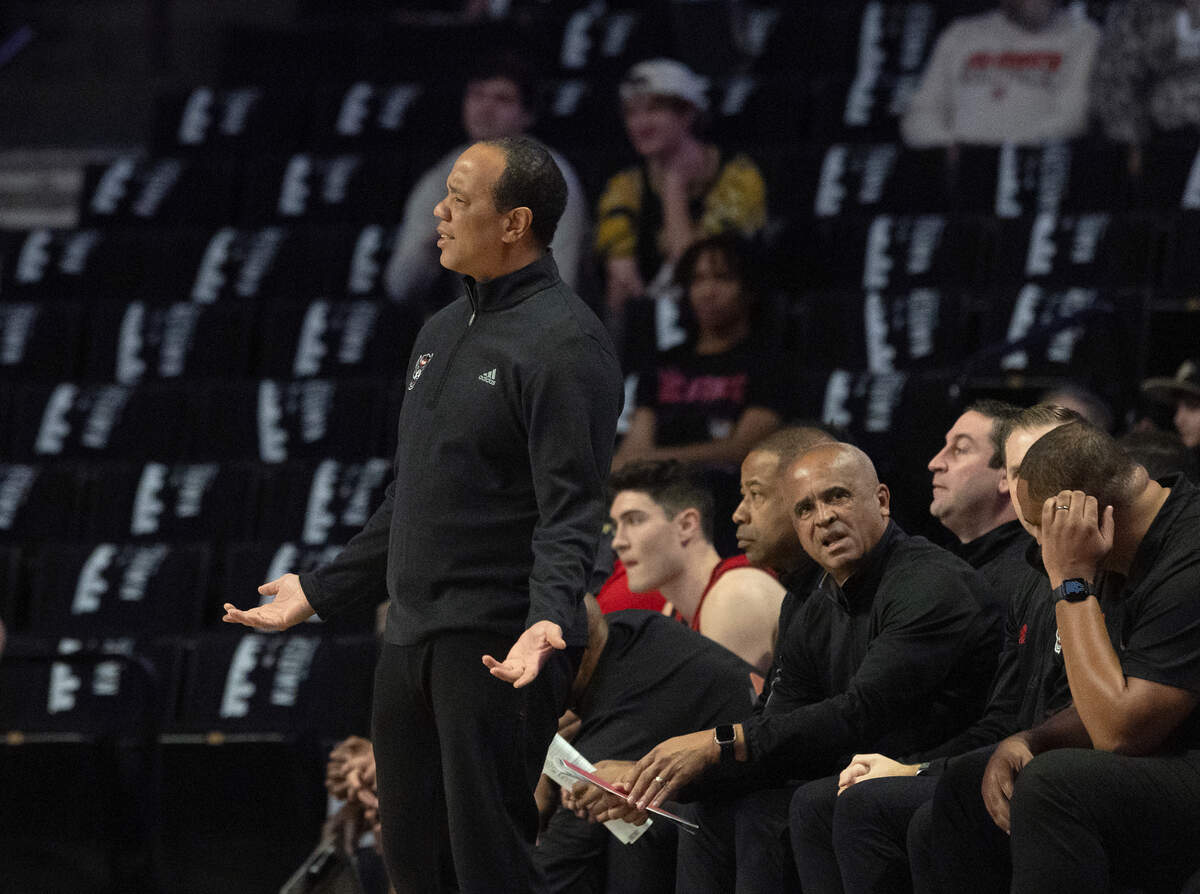 N.C. State head coach Kevin Keatts reacts to a call during the first half of the Wolfpack’s 77-59 loss to Wake Forest on Saturday, Jan. 4, 2025, at Lawrence Joel Veterans Memorial Coliseum in Winston-Salem, N.C.