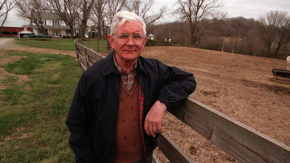 Dairy farmer Bob Nutter, photographed on his dairy farm in western Orange County in 1996. Nutter was one of the first Triangle farmers to put some of his land into conservation easements so that it can continue as a dairy farm for the next 20 years.