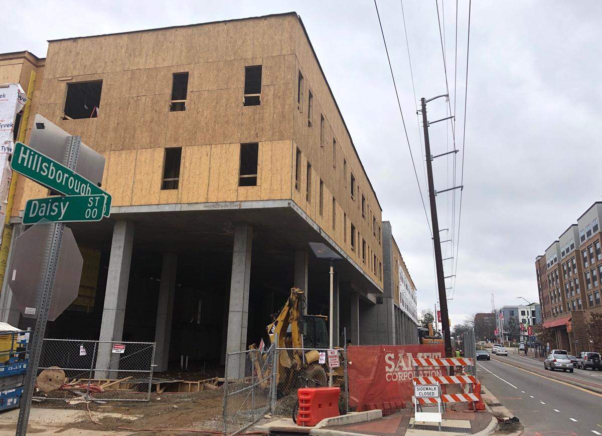 The Uncommon student complex is currently under construction on the corner of Hillsborough and Daisy Streets across from Stanhope and next to Cup A Joe.