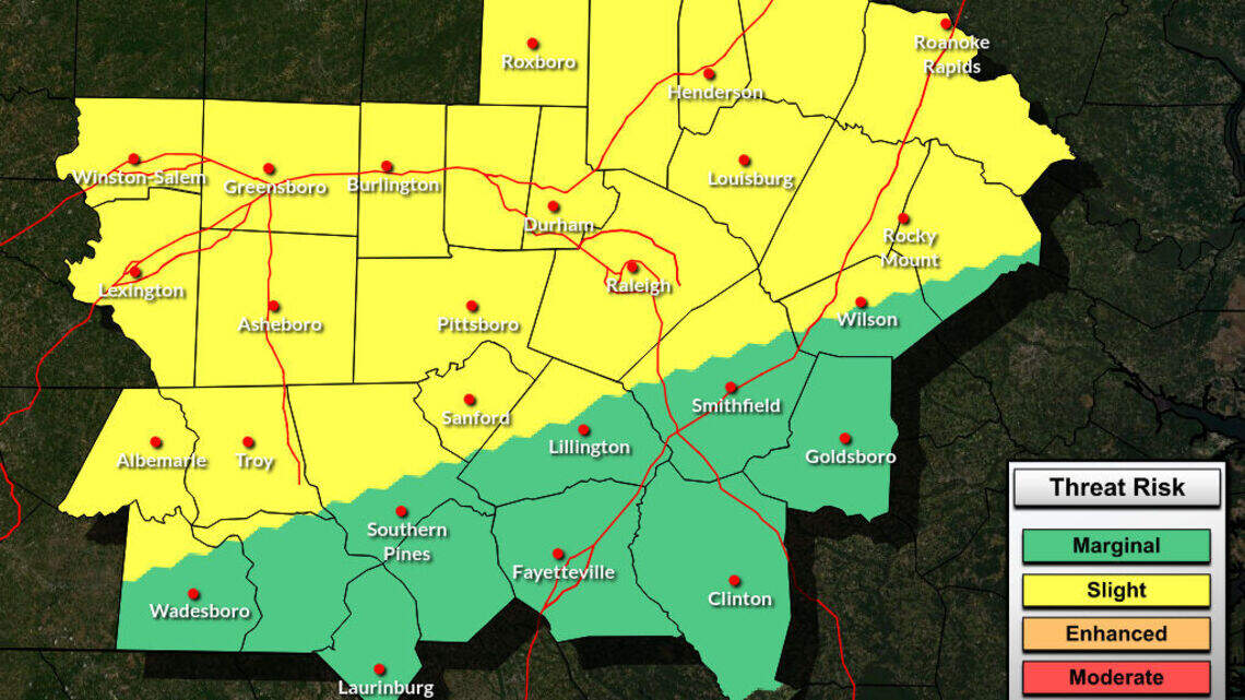 Thunderstorms spotted in central NC. What to know about the risk for the Triangle