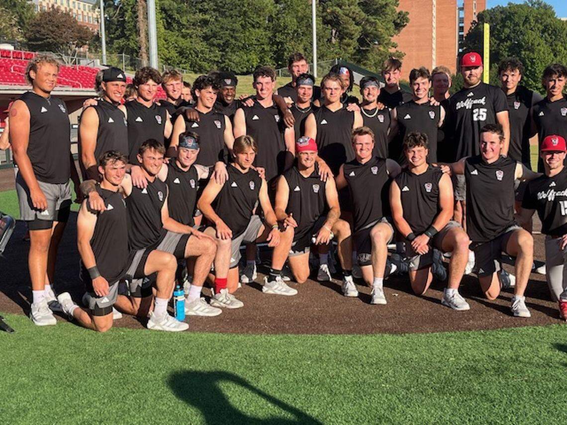 NC State baseball team shows support and appreciation for Wolfpack’s 1968 ACC champs and College World Series team on Oct. 3, 2025.