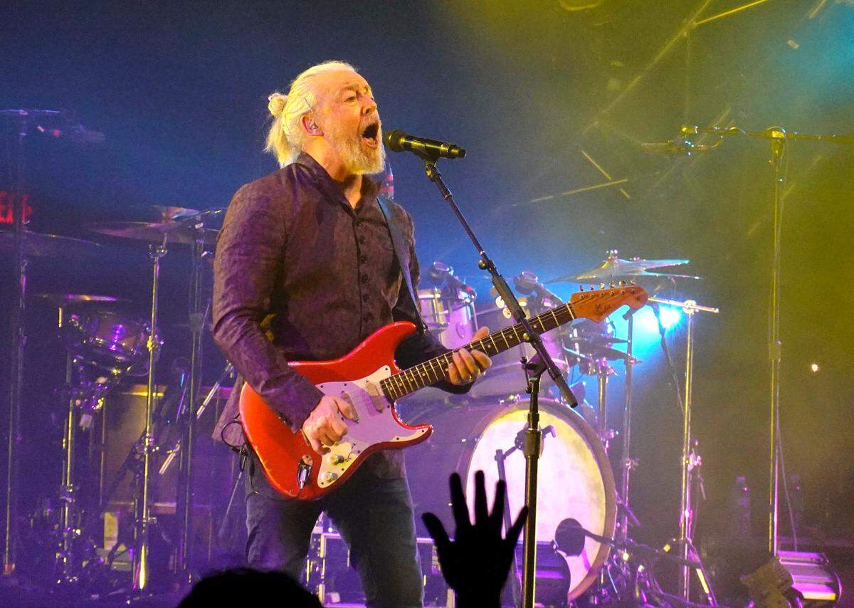 Roland Orzabal sings during the Tears for Fears concert at Coastal Credit Union Music Park in Raleigh, N.C., Saturday, July 8, 2023.