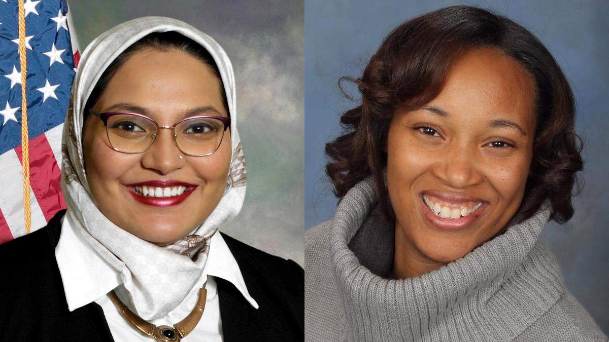 Left: Nida Allam, chair of the Durham County Board of Commissioners, Right: DeDreana Freeman, Ward 1, Durham City Council member