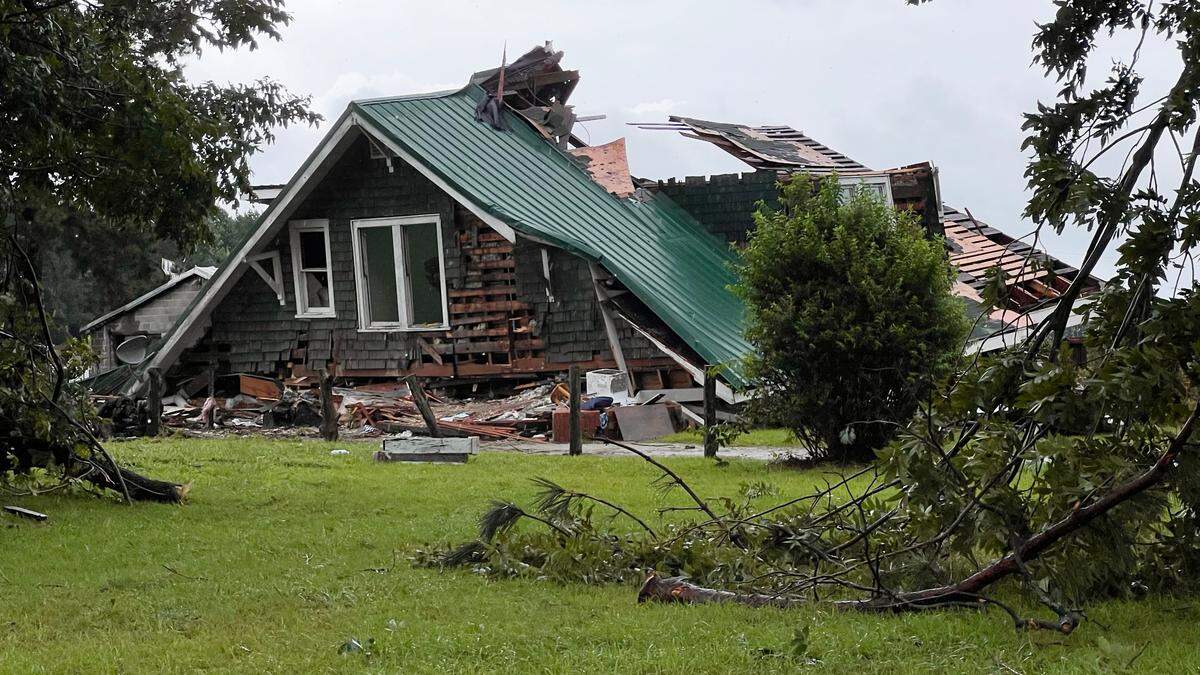 One person was killed when their house collapsed when a tornado hit near Lucama, N.C. as bands from Tropical Storm Debby moved through early Thursday morning, August. 8, 2024.