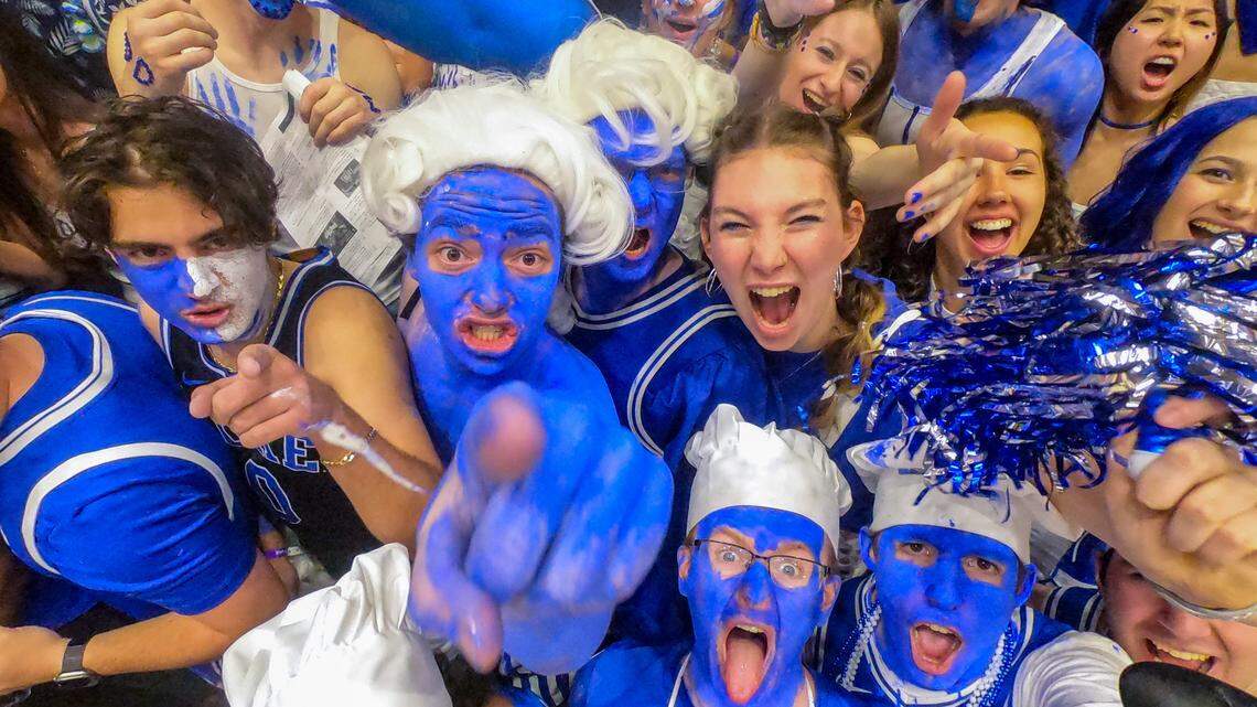 The Cameron Crazies are the ready for Duke’s game against UNC at Cameron Indoor Stadium in Durham, N.C., Saturday, Feb. 1, 2025.