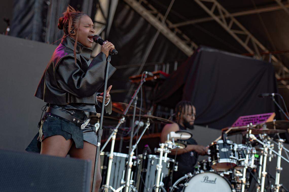 Amaarae performs at the first day of Dreamville Music Festival in Dix Park in Raleigh, NC on Saturday, April 6, 2024.