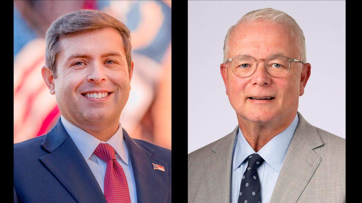 Labor Commissioner Luke Farley, left, and State Auditor Dave Boliek