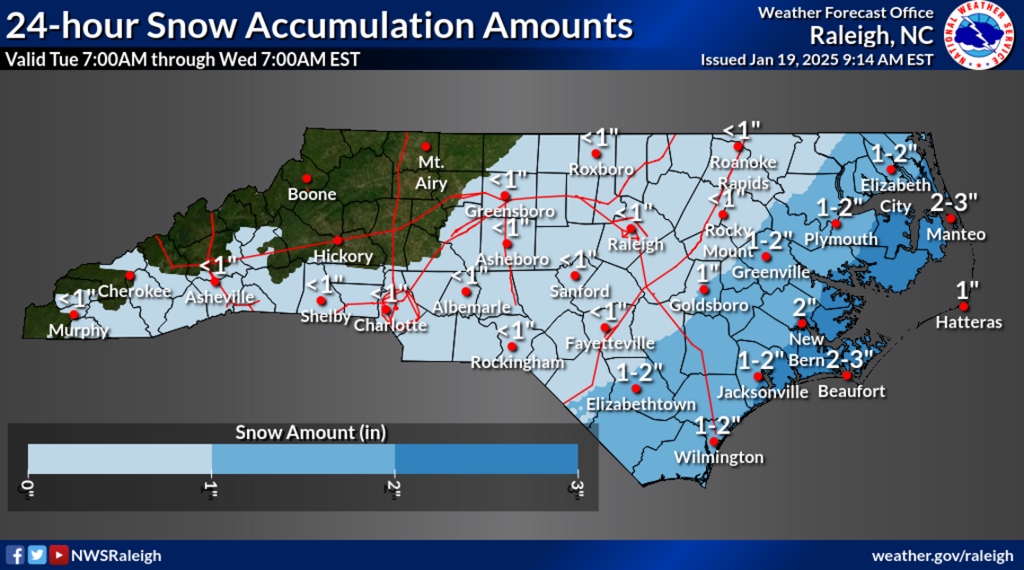 Latest forecast: Snow in Raleigh, central & southeastern NC | Raleigh ...