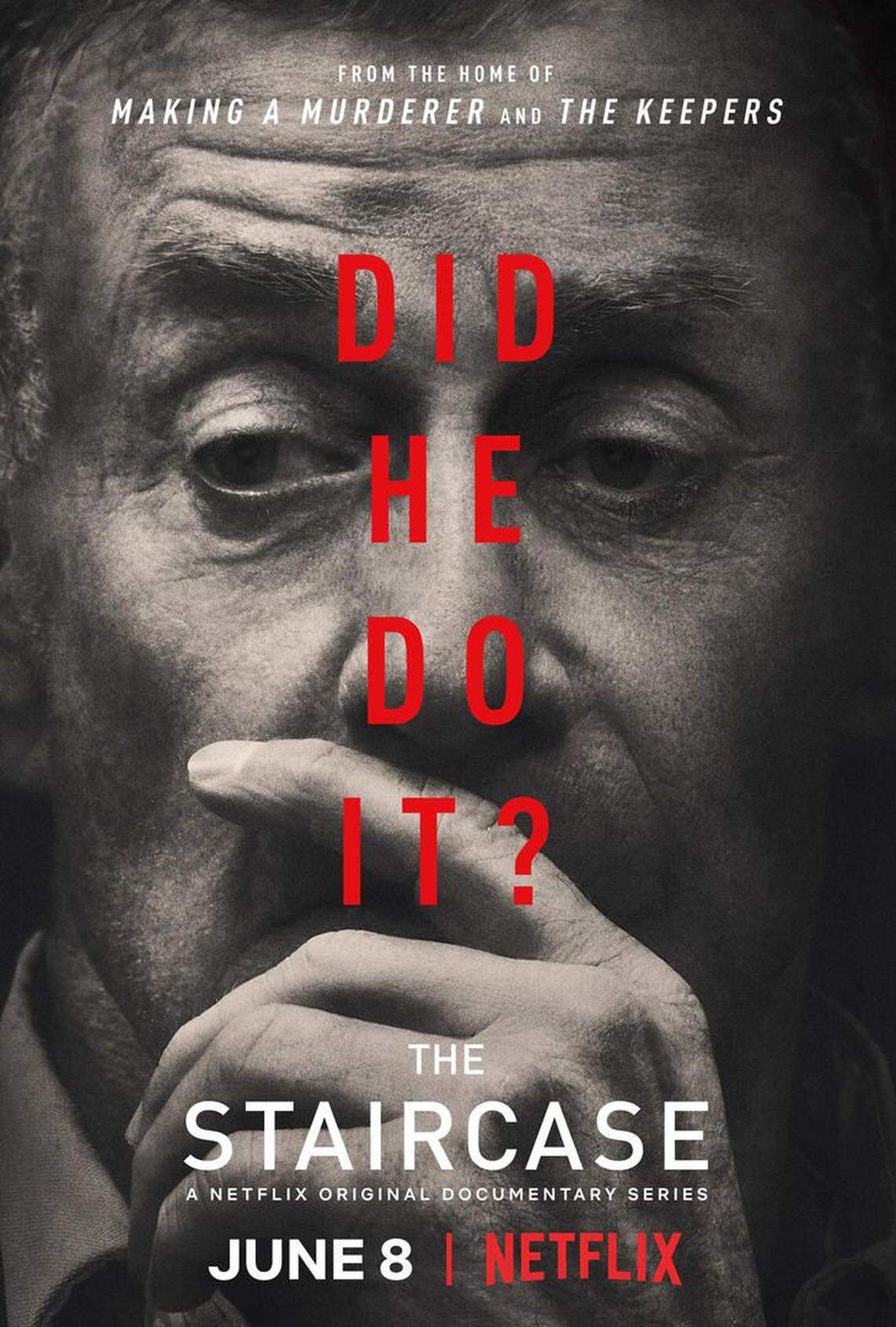 The poster for the new episodes of "The Staircase" set to debut June 8 on Netflix.