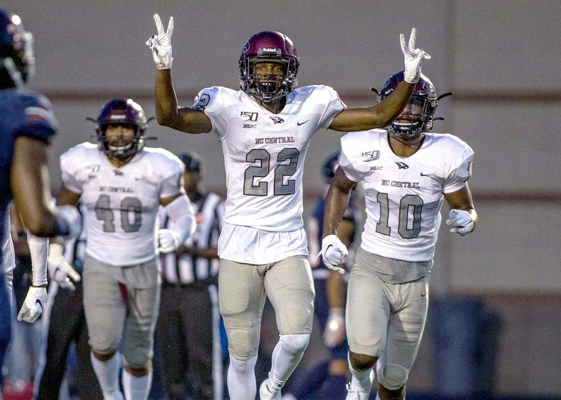 North Carolina Central cornerback Bryan Mills (22) was First-Team All-MEAC and led the conference with five interceptions. He was invited to the Reese’s Senior Bowl and made a name for himself during the week competing versus the top players in college football. “Because you’re from a small school doesn’t mean you can’t ball at the highest level,” Mills said.