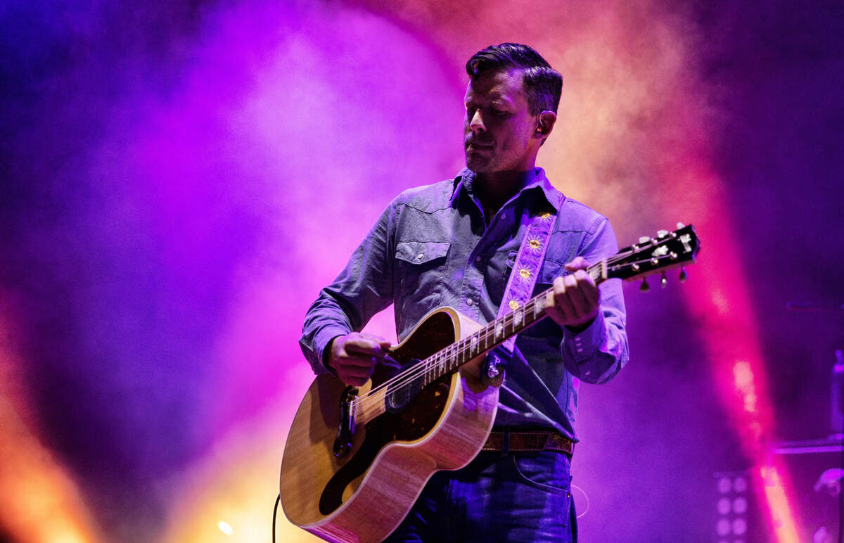 Evan Felker of Turnpike Troubadours on stage at the Band Together Mighty Giveback concert, Friday night, Oct. 28, 2022.