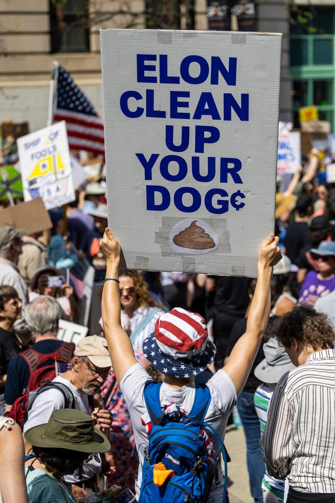 Elon Musk’s “Department of Government Efficiency” drew the wrath of many protesters.