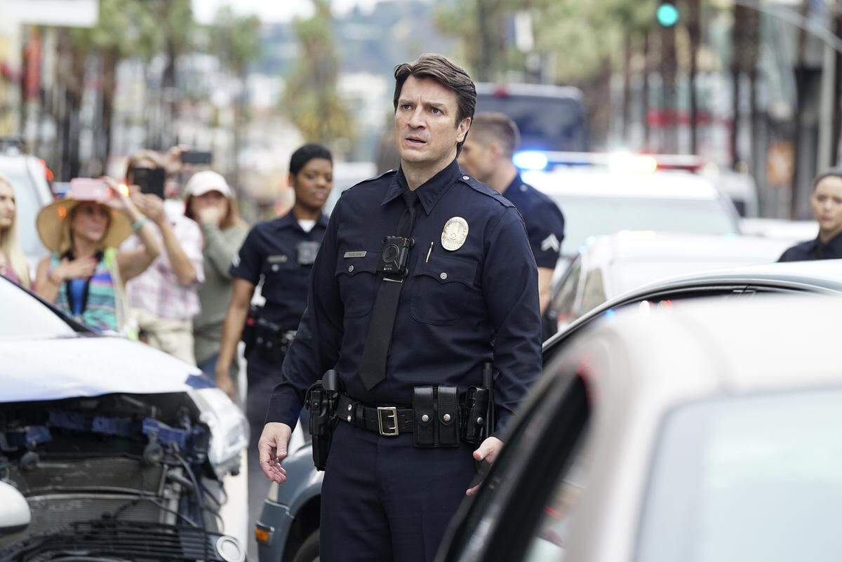 Nathan Fillion as John Nolan in the ABC series “The Rookie.”