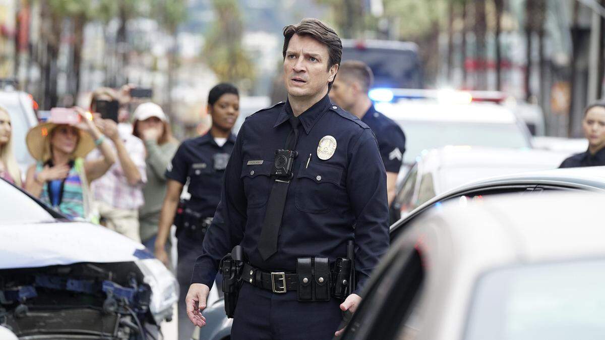 Nathan Fillion as John Nolan in the ABC series “The Rookie.”